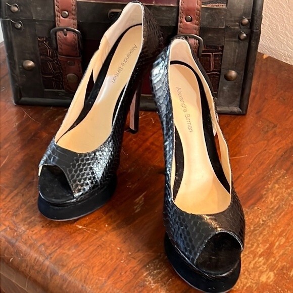 NWOT ALEXANDRE BIRMAN | Python and Suede Platform Stiletto Shoes | Size 6.5 - Picture 2 of 13